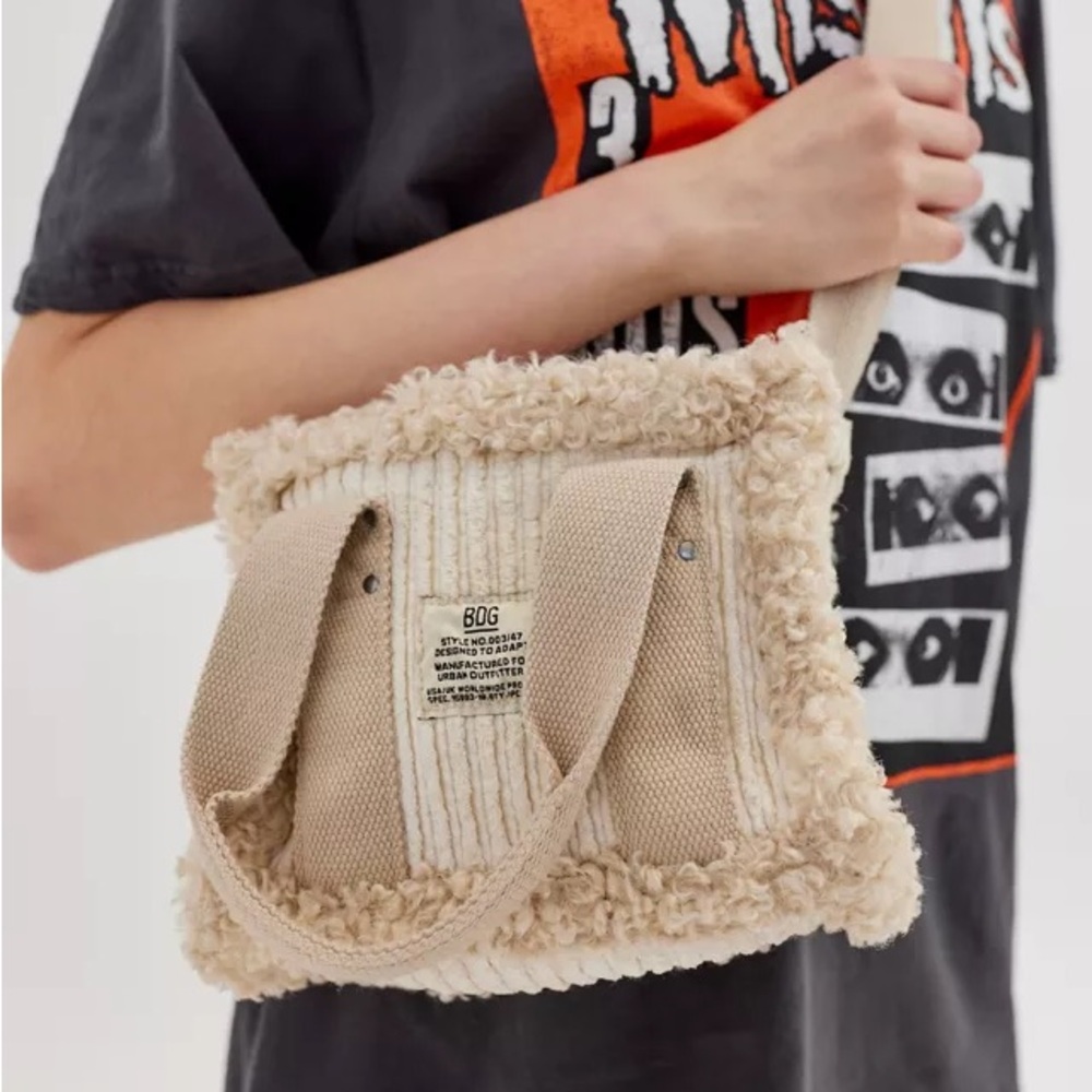 Urban Outfitters Cream and Tan Textured Tote
